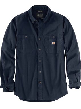 Carhartt Dark Blue Utility Shirt Rugged Flex Relaxed Fit Size Large